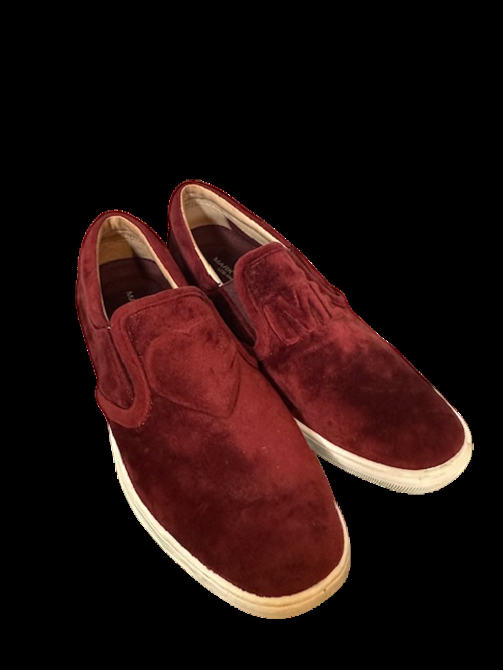 Mark Nason Skechers Love Me Red Burgundy Velvet Low Top Sneakers Women Sz 6
